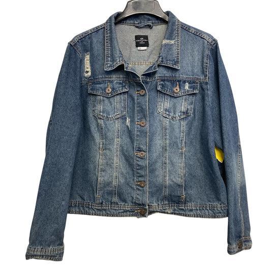 Jacket Denim By One 5 One In Blue Denim, Size:3X