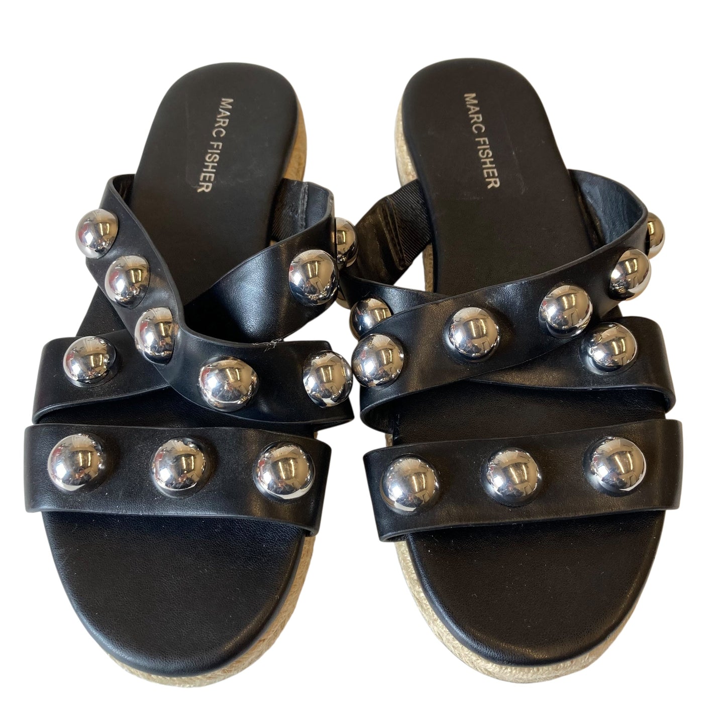 Sandals Flats By Marc Fisher In Black, Size:7.5