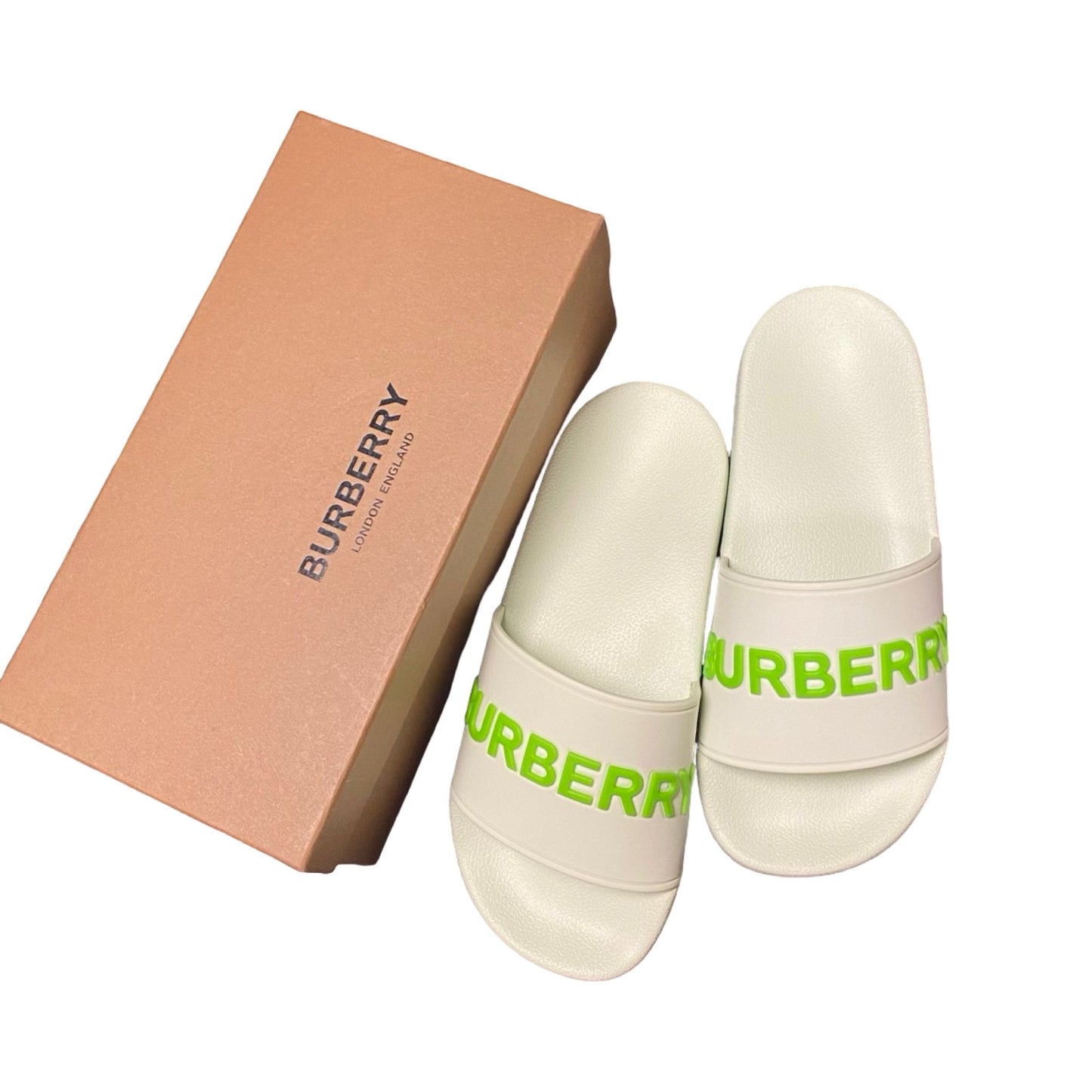 Sandals Luxury Designer By Burberry In Green, Size:6