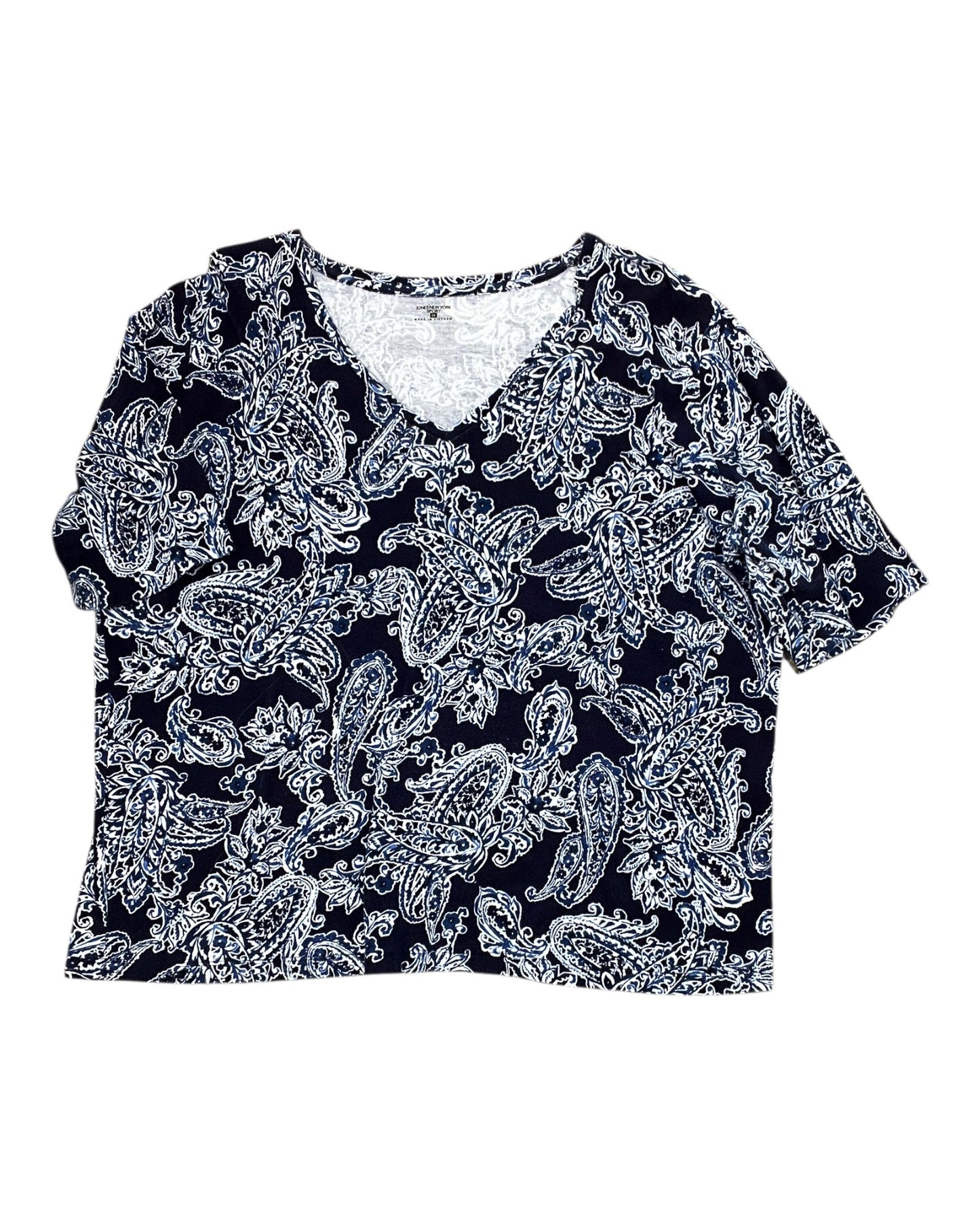Top Ss By Jones New York In Blue, Size:2X