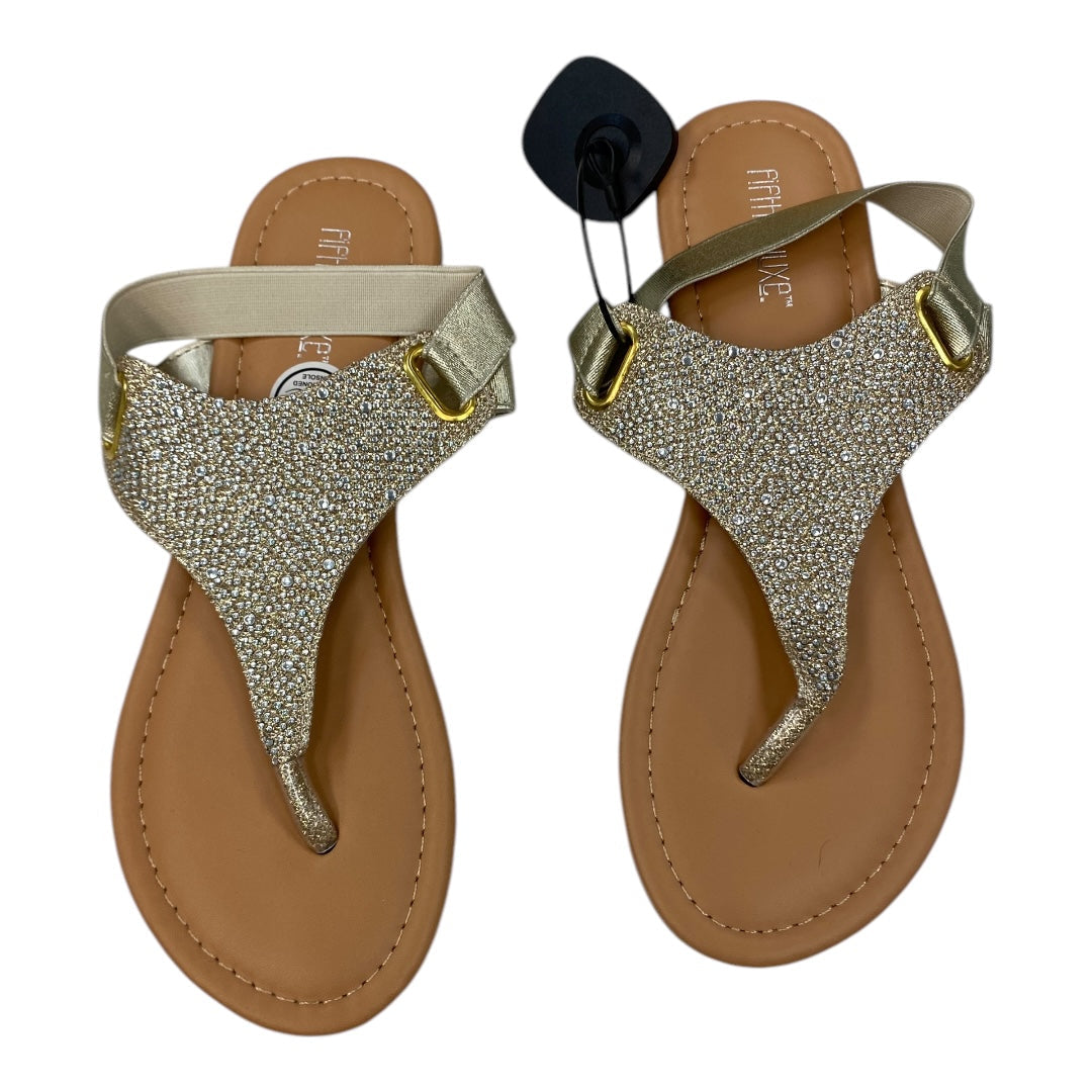 Sandals Flats By fifth and sun In Gold, Size:8
