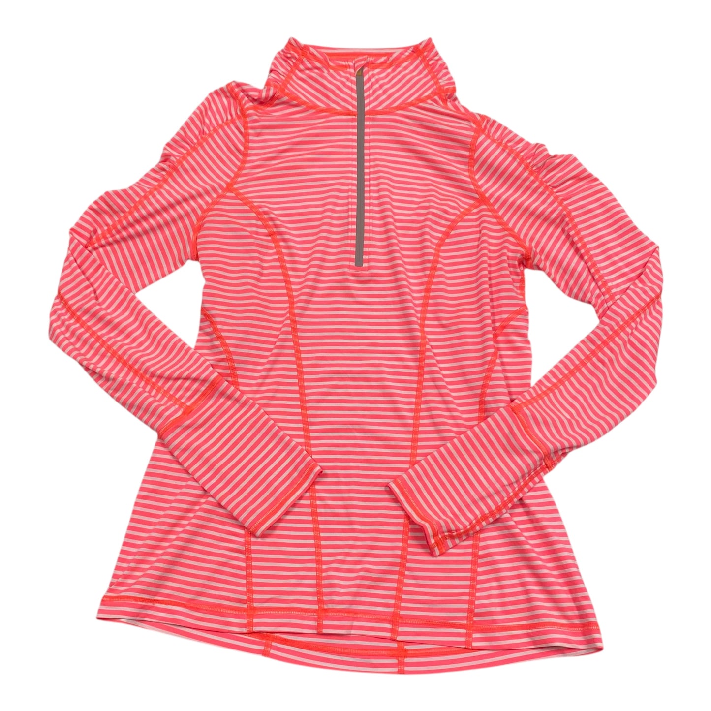 Athletic Top Ls Collar By Zella In Striped Pattern, Size:M
