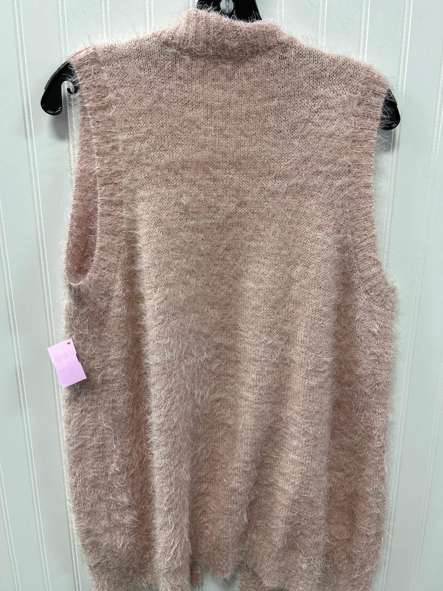 Vest Sweater By Christopher And Banks In Pink, Size:L