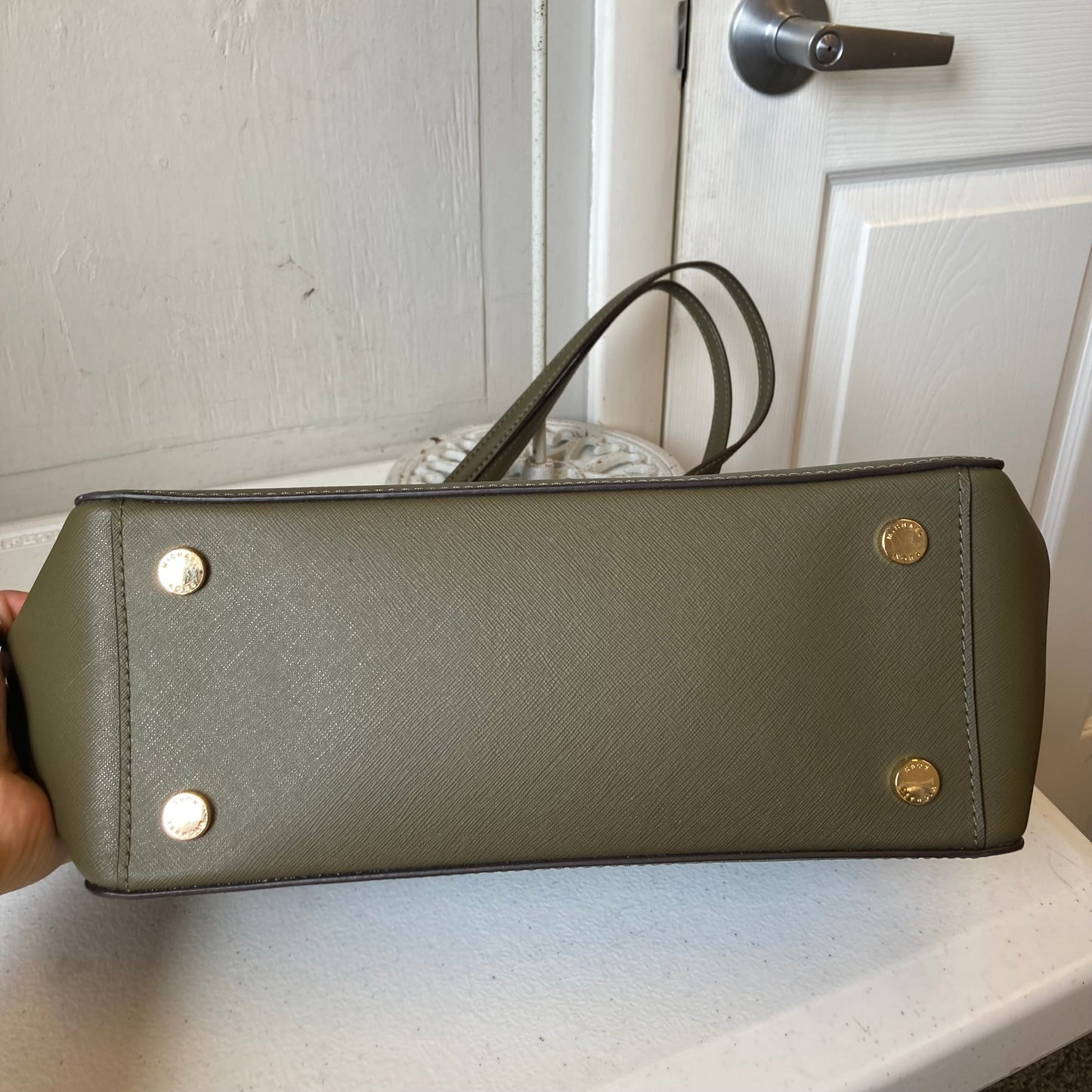 Handbag Designer By Michael Kors In Green, Size:Medium