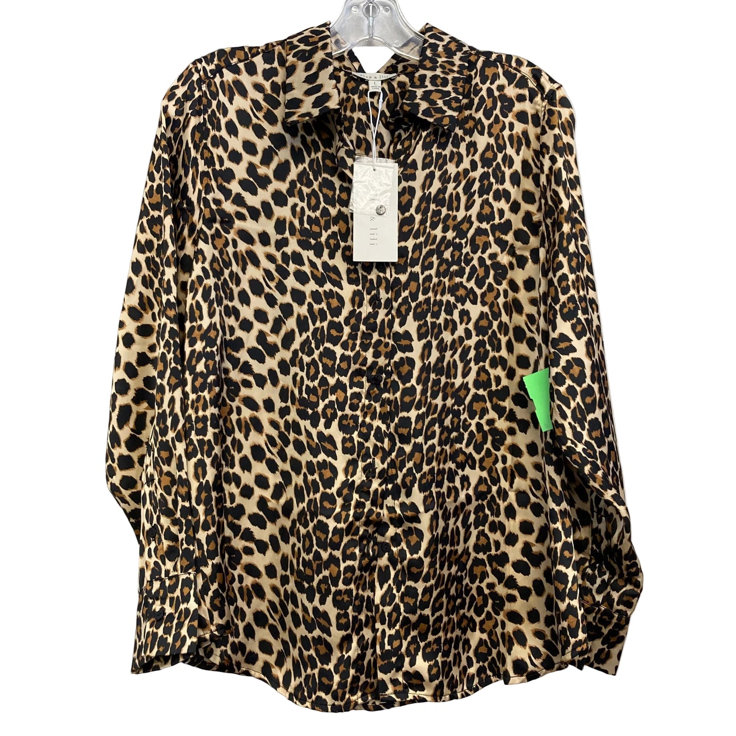 Blouse Ls By Alex & Lili In Animal Print, Size:L