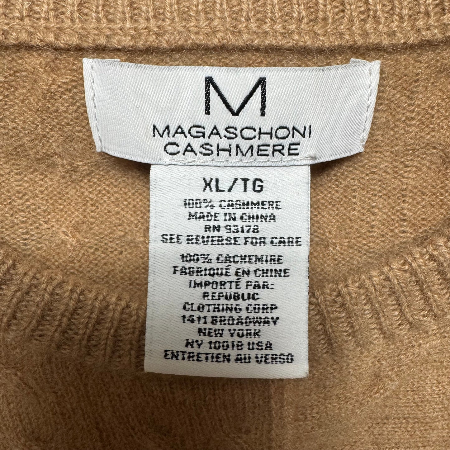 Sweater Cashmere By Magaschoni In Tan, Size: Xl