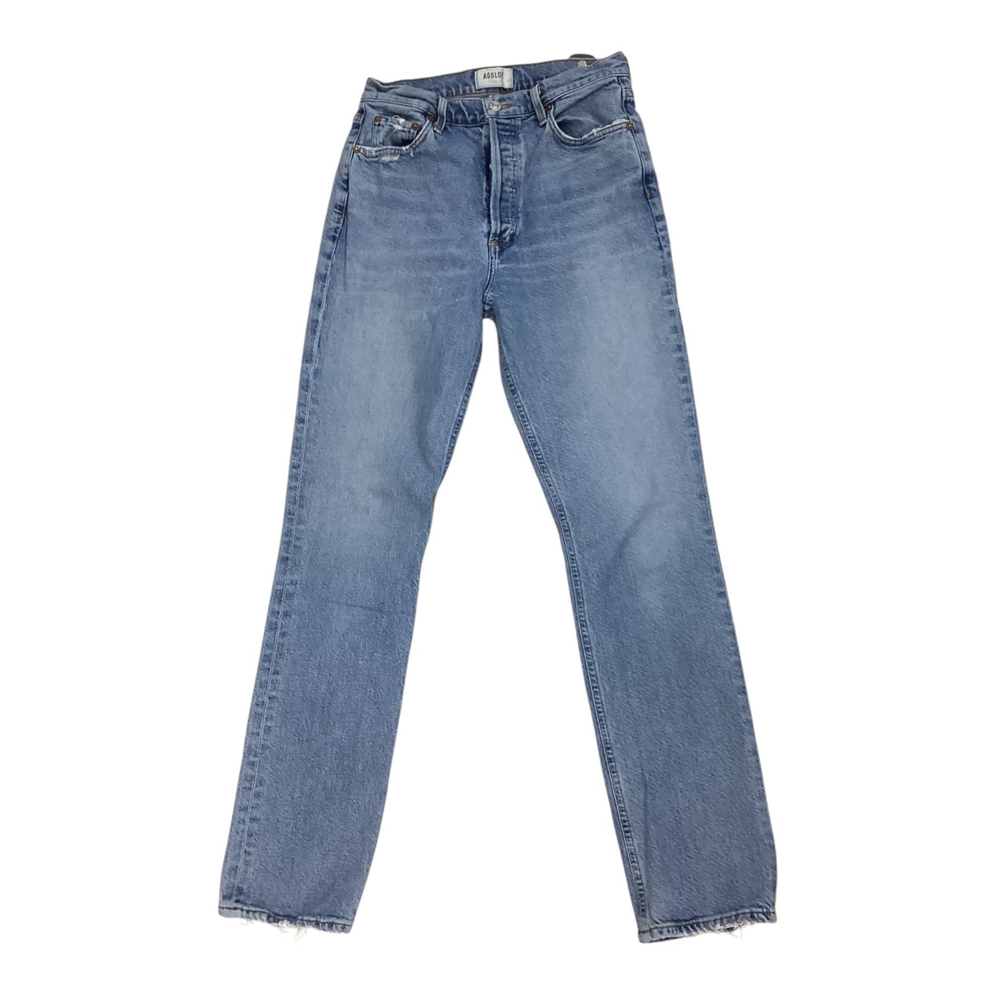 Jeans Straight By Agolde In Blue Denim, Size:2