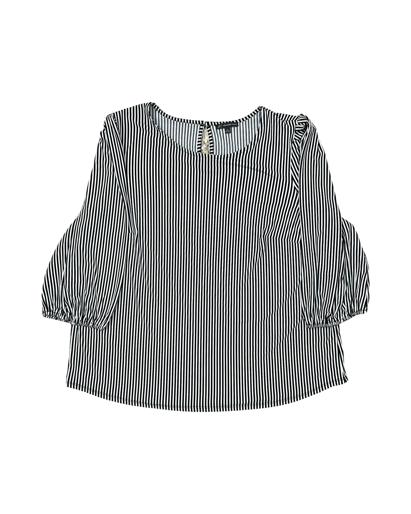 Top Ls By Adrianna Papell In Black & White, Size:1X