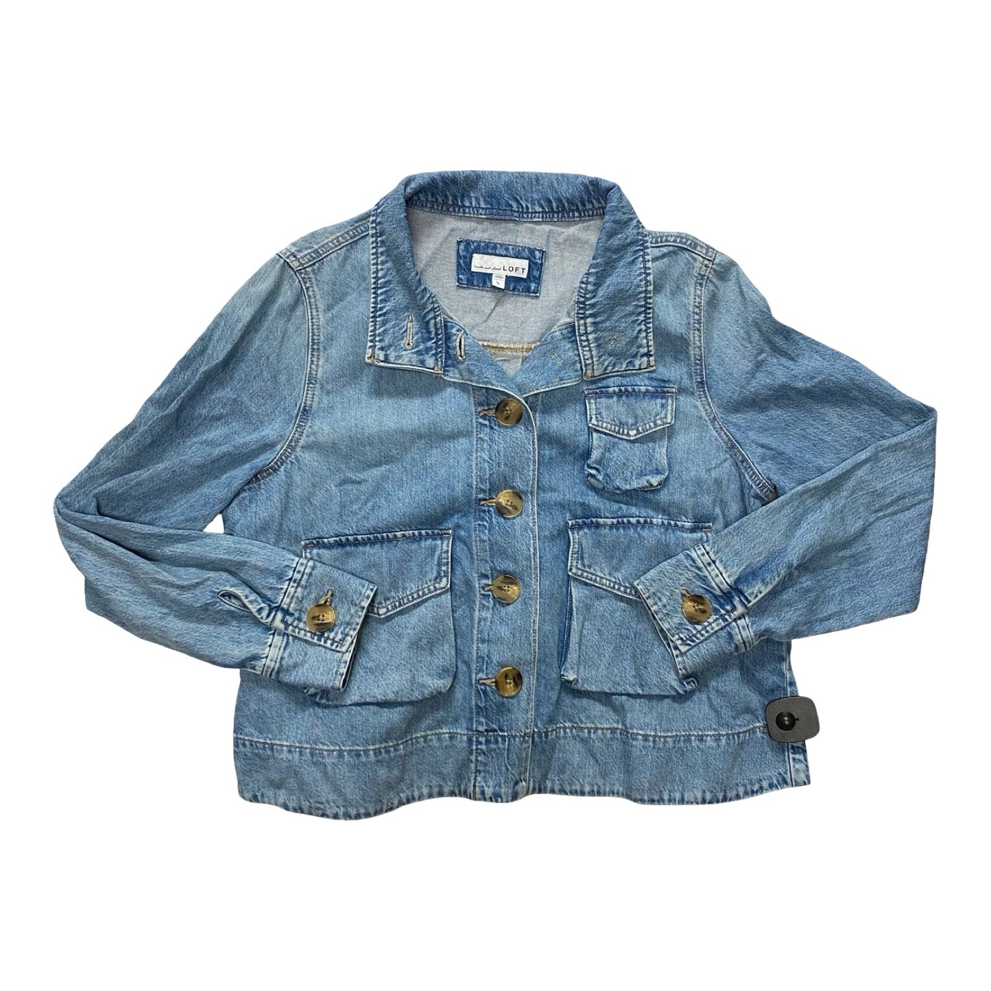 Jacket Denim By Loft In Blue Denim, Size:L