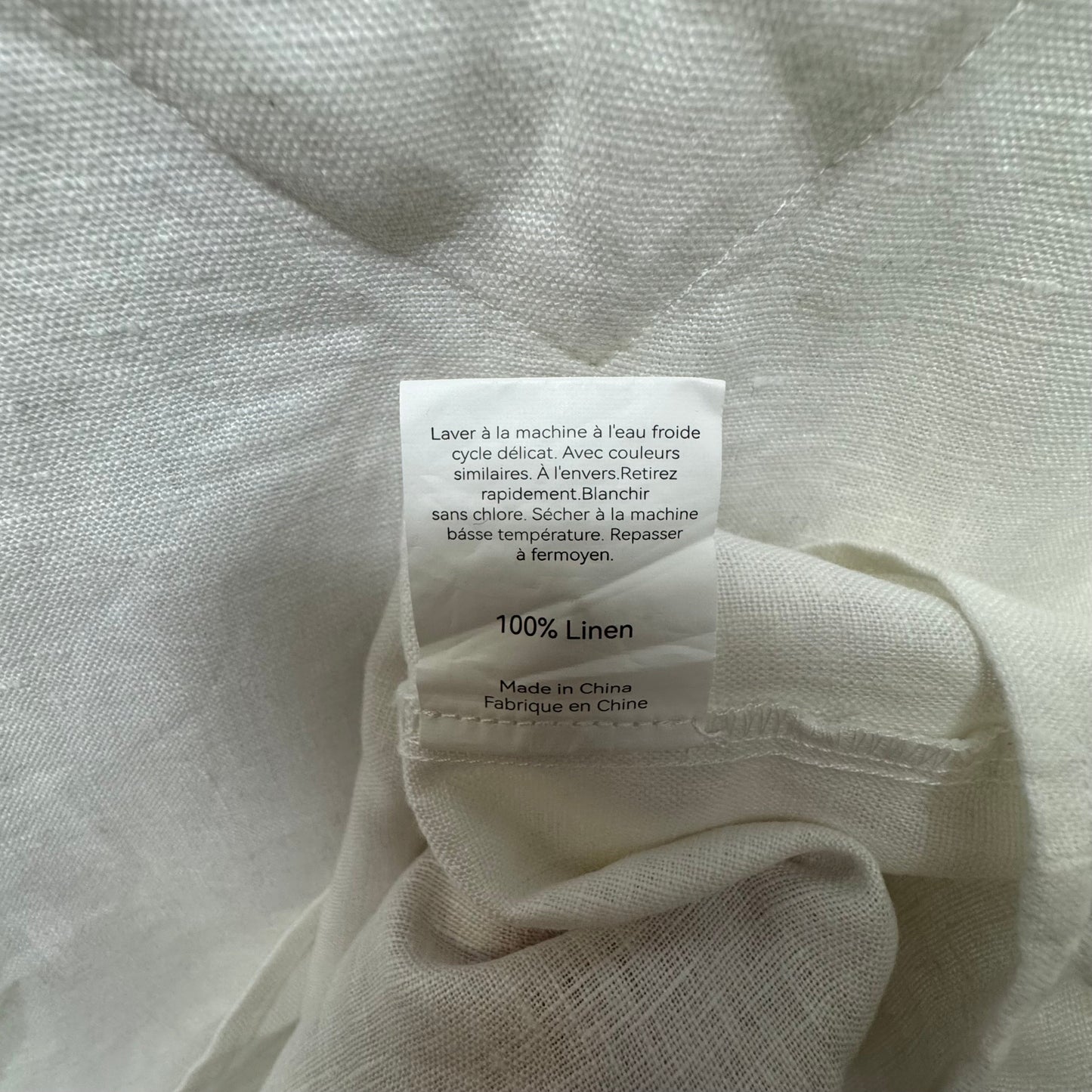 Linen Top Short Sleeve By Lintico In White, Size: L