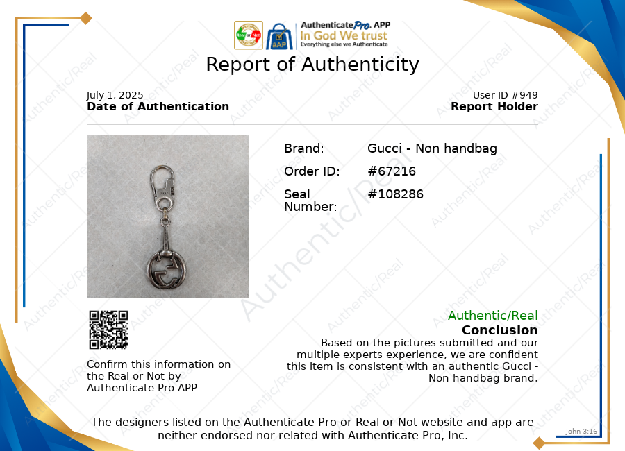 Key Chain Luxury Designer By Gucci, Size: Medium