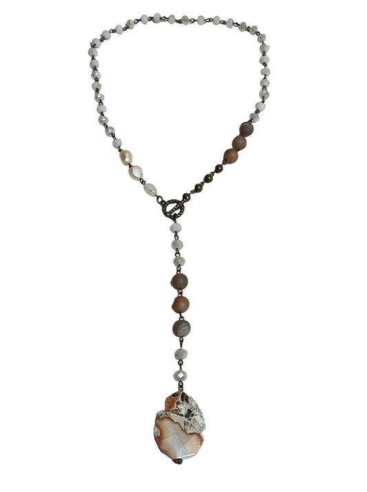 Necklace Lariat & Y-Drop By Cmc In Peach