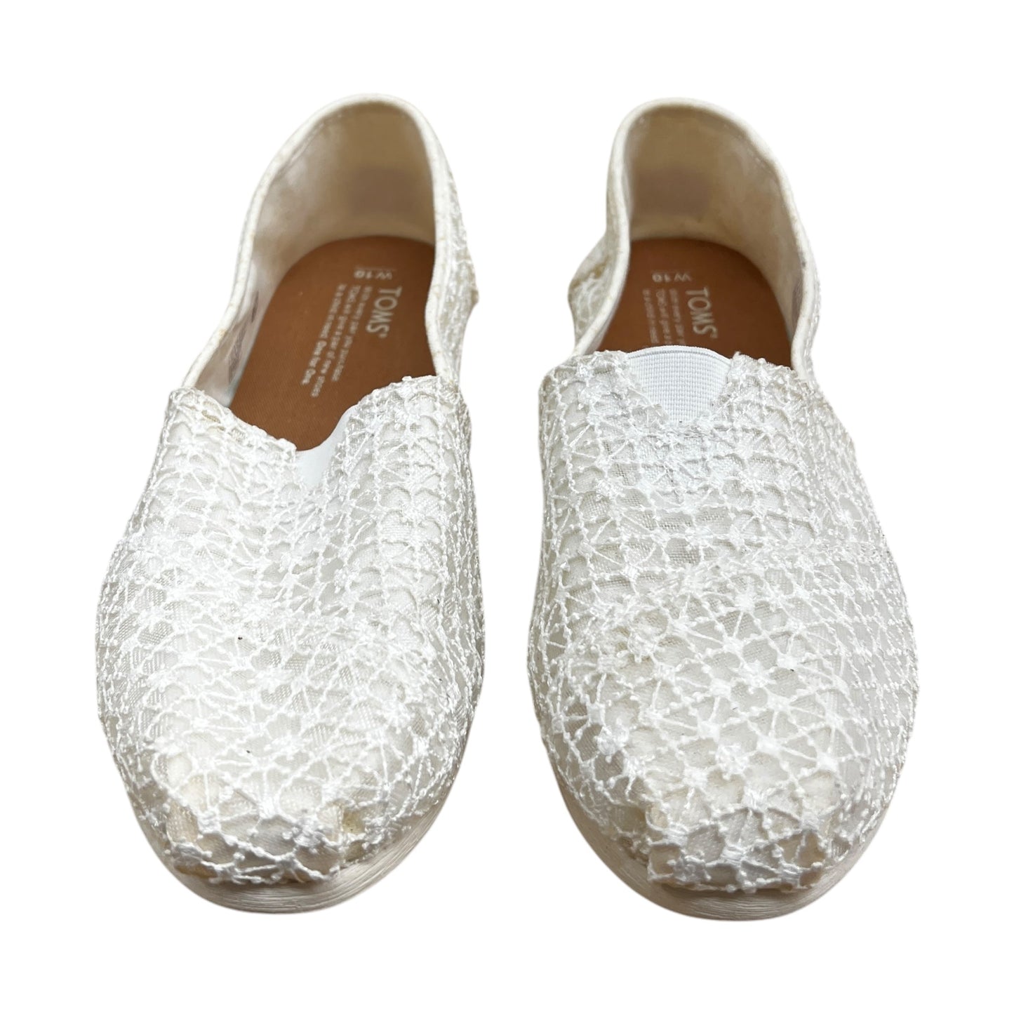 Shoes Flats By Toms In Ivory, Size:10