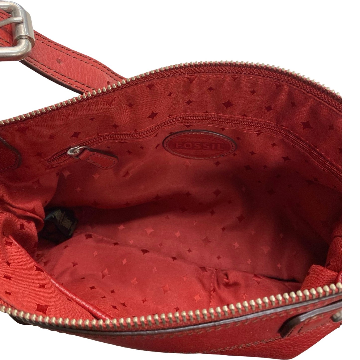 Handbag Leather By Fossil In Red, Size:Small