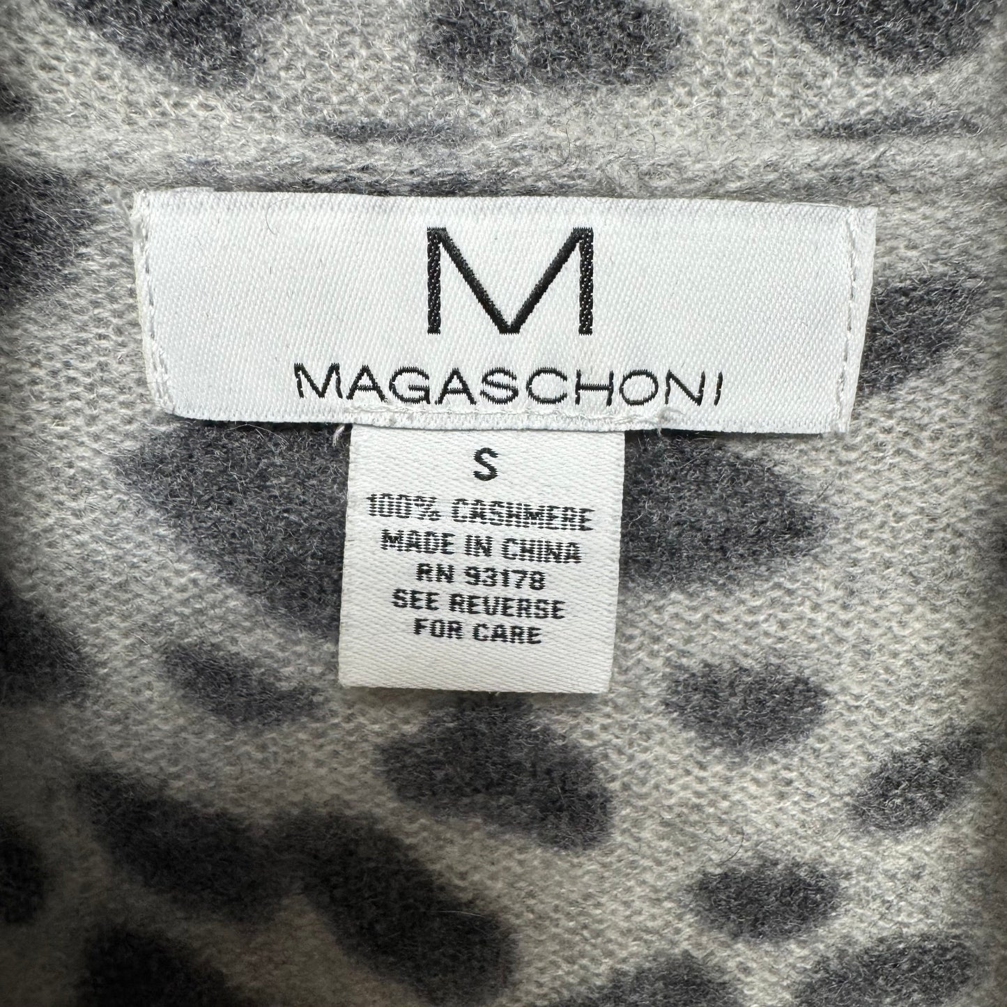 Sweater Cardigan Cashmere By Magaschoni In Black & Grey, Size: S