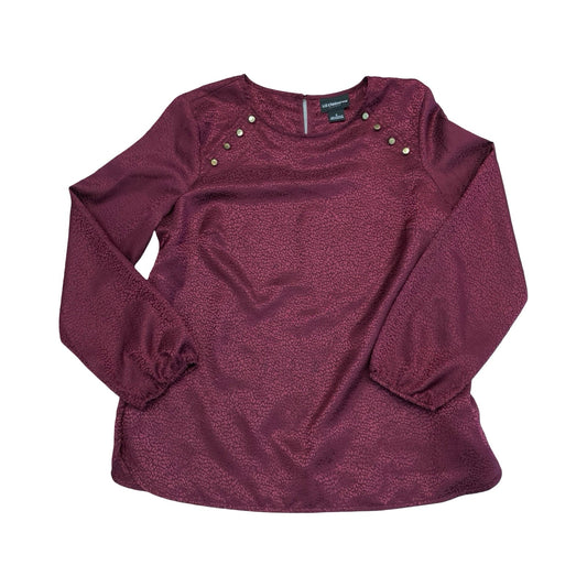 Top Ls By Liz Claiborne In Maroon, Size:S