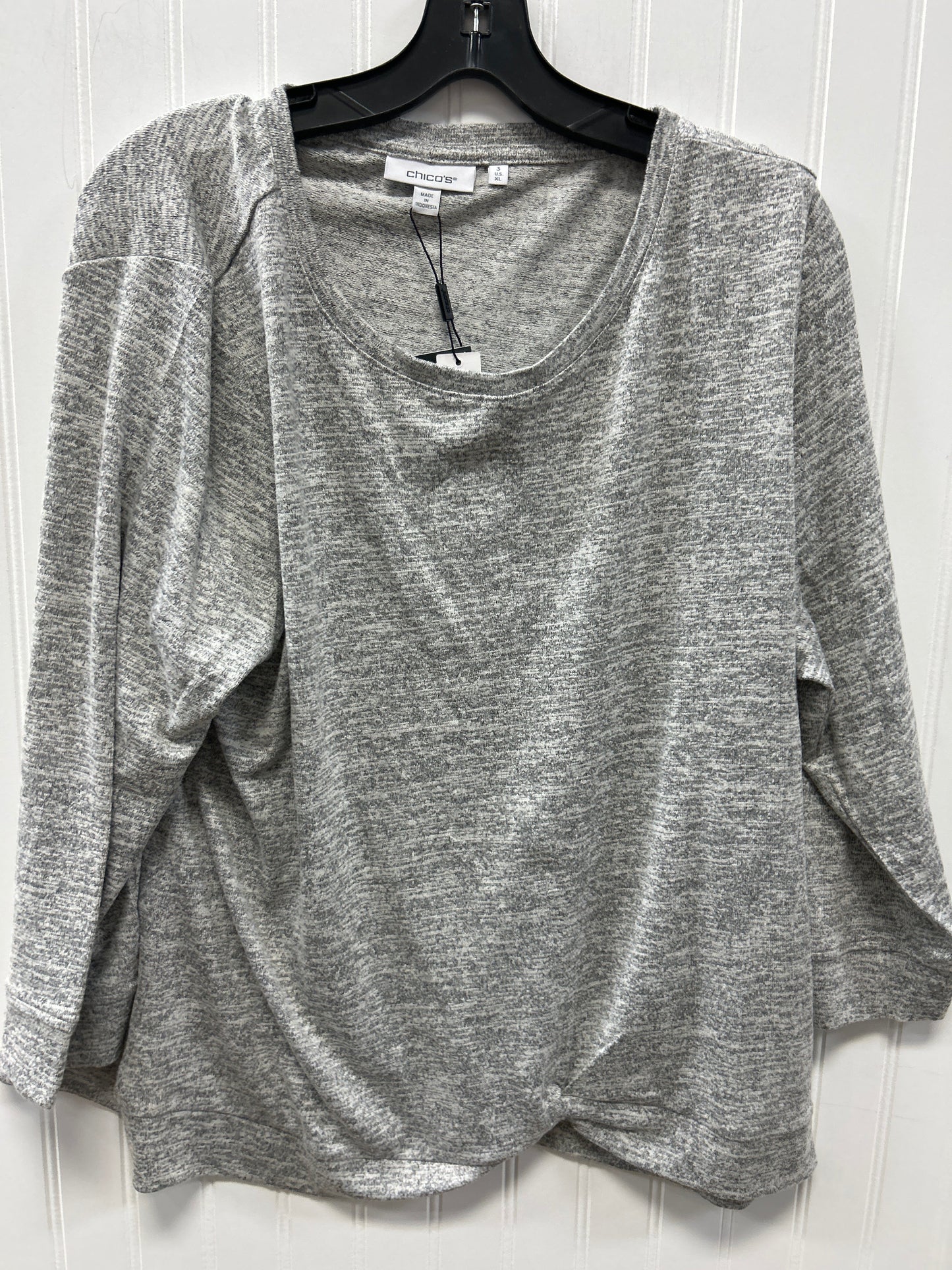 Top Ls By Chicos In Grey, Size:Xl