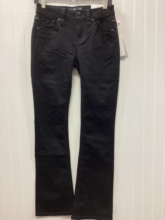 Jeans Boot Cut By Miss Me In Black Denim, Size:2 NWT