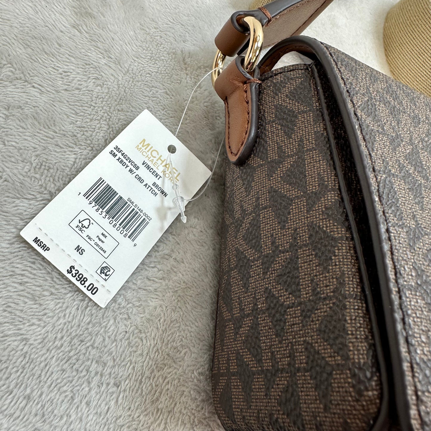 Kors Vincent small signature logo crossbody bag with a card case Designer By Michael Kors, Size: Small