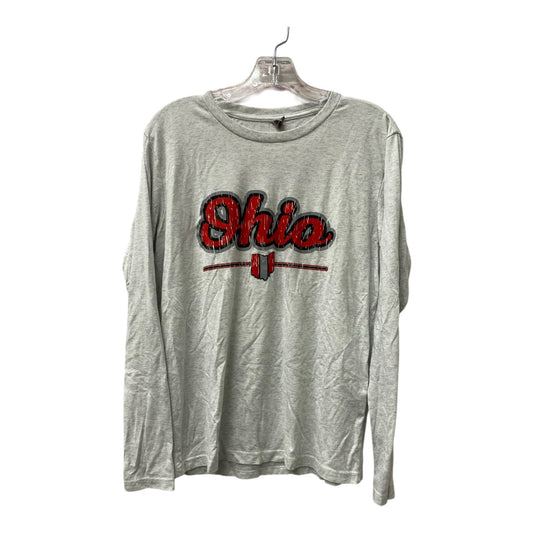 Athletic Top Ls Crewneck By Next Level In Grey, Size:M