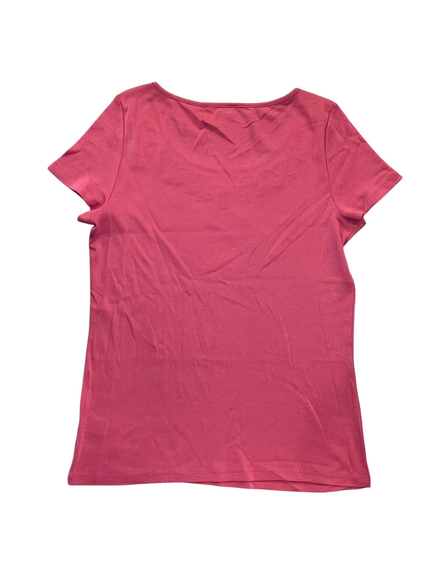 Top Ss Basic By Talbots In Pink, Size:L