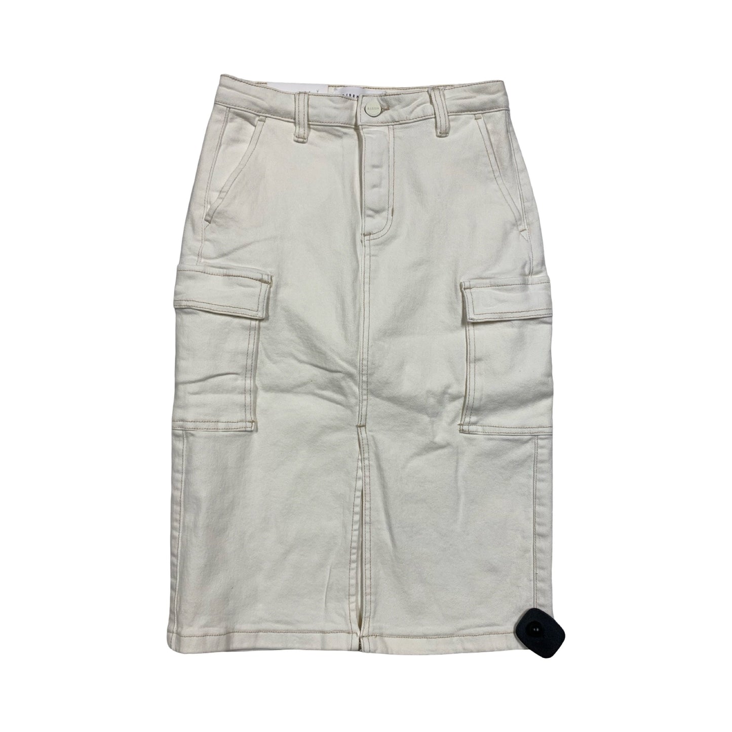 Skirt Midi By Risen In Cream Denim, Size:S