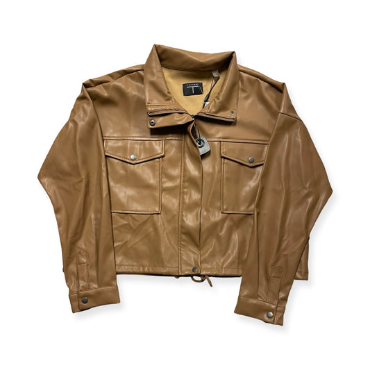 Jacket Shirt By T Tahari In Brown, Size:Xl