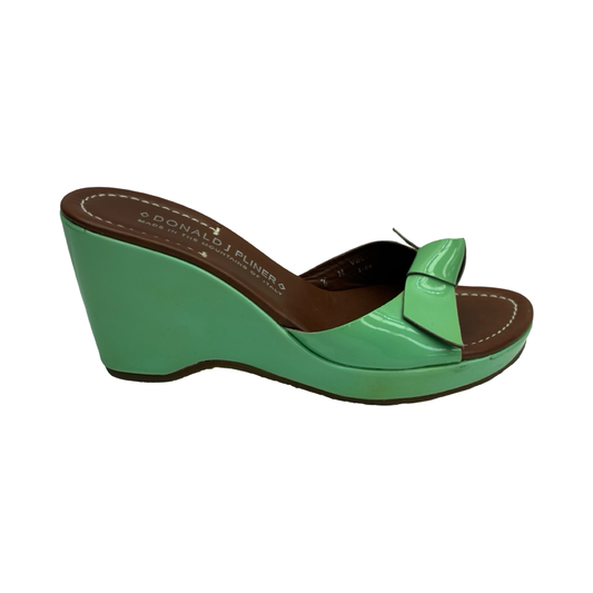 Sandals Heels Wedge By Donald Pliner In Green, Size:6