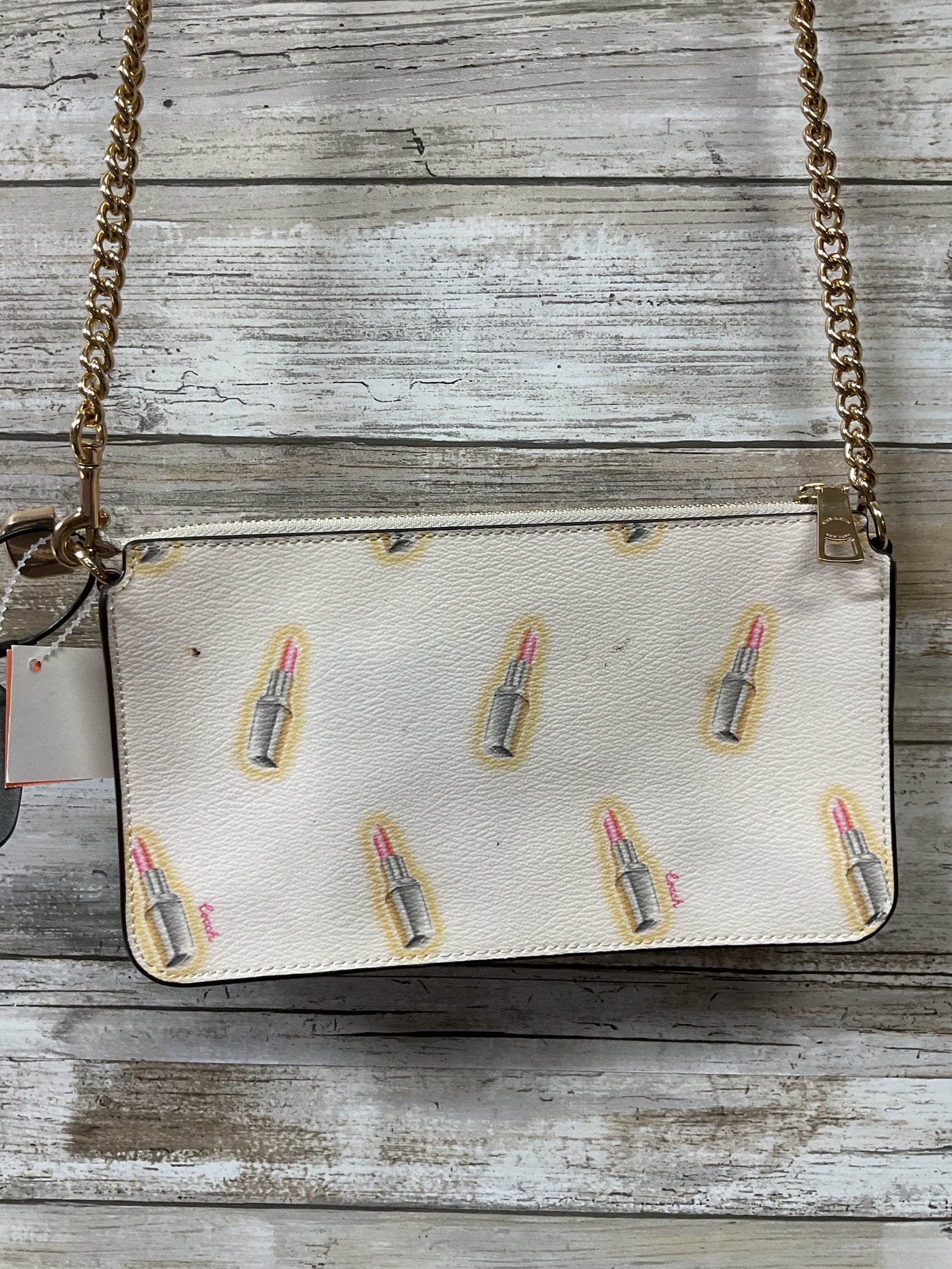 Crossbody Designer By Coach In Pink & Tan, Size:Small