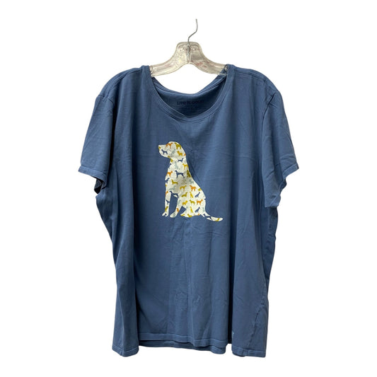 ATHLETIC TOP SS by LIFE IS GOOD In BLUE, Size: 1X