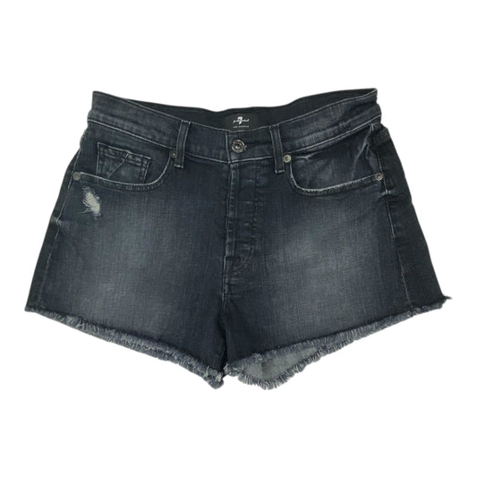 Shorts By 7 For All Mankind In Black Denim, Size:6