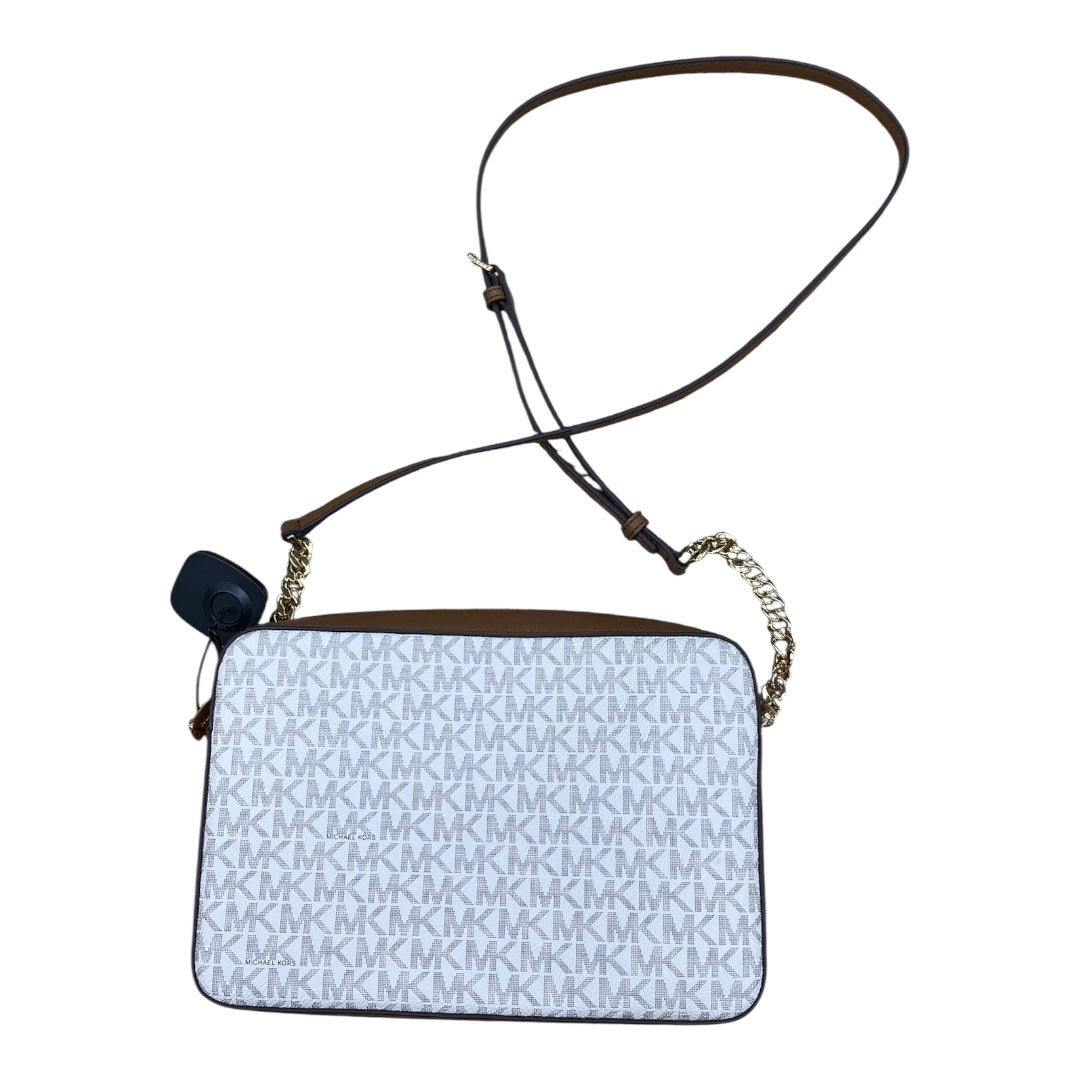 Handbag Designer By Michael Kors In Brown & White, Size:Medium