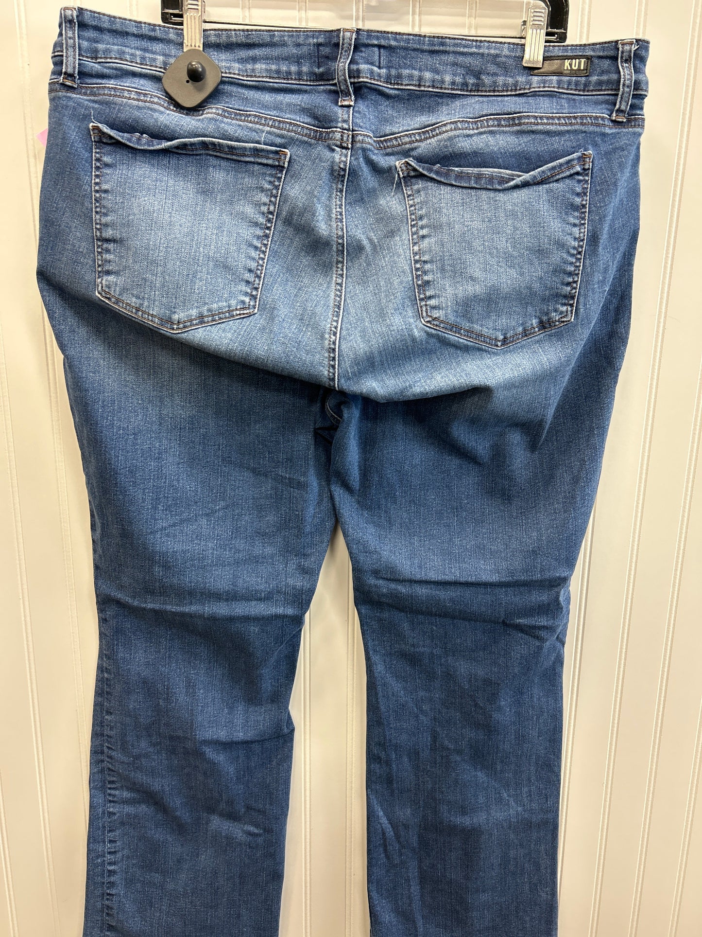 Jeans Straight By Kut In Blue Denim, Size:22