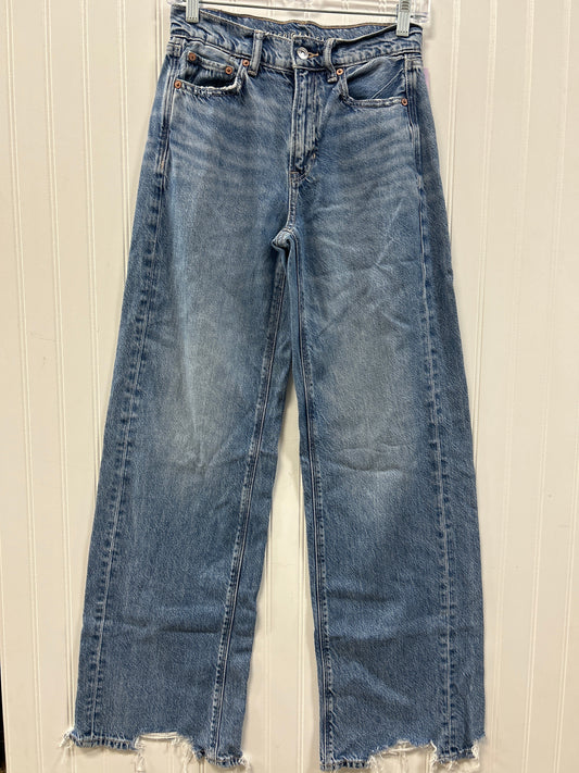 Jeans Straight By American Eagle In Blue Denim, Size:0