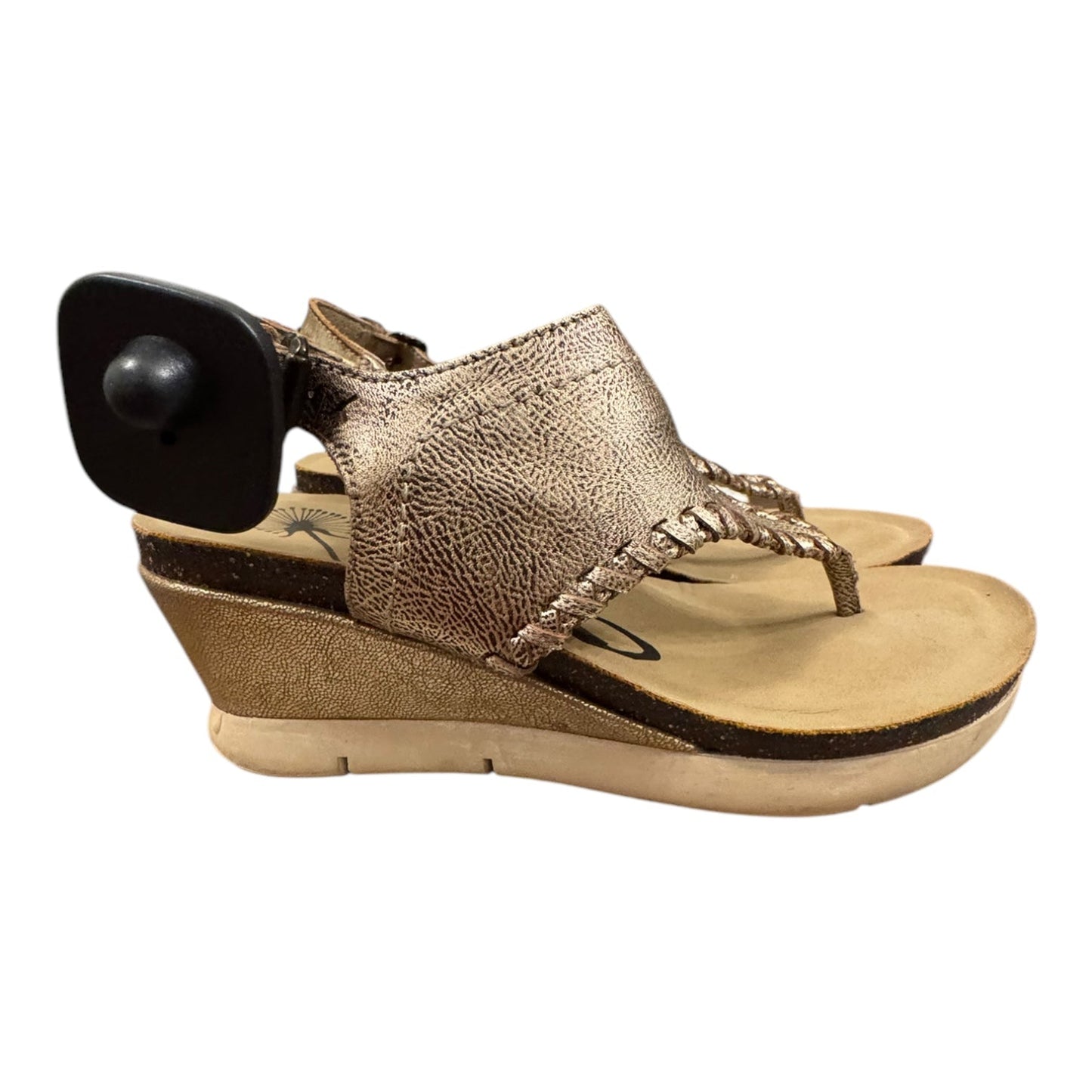 Sandals Heels Wedge By Otbt In Gold, Size:6