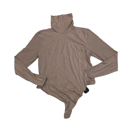 Athletic Top Ls Collar By Lululemon In Taupe, Size:Xl