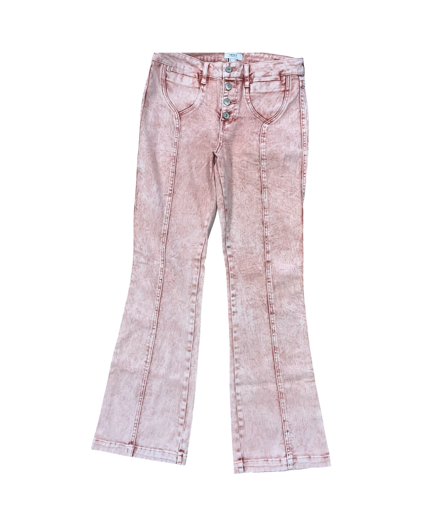 Jeans Flared By Forever 21 In Red Denim, Size:8