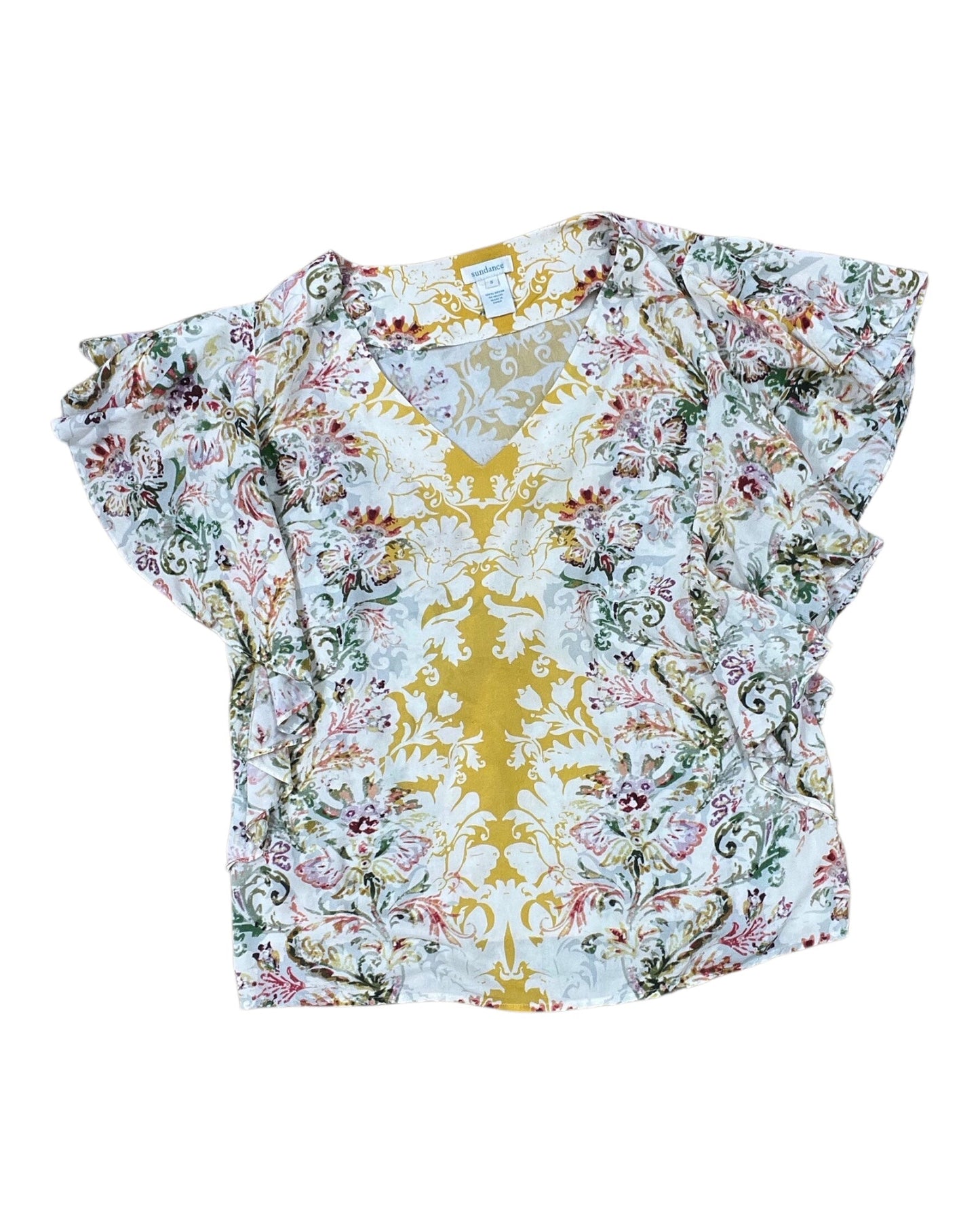 Top Ss By Sundance In White & Yellow, Size:S