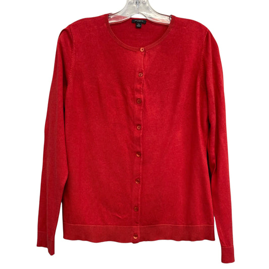Sweater Cardigan By Ann Taylor In Red, Size:Xl