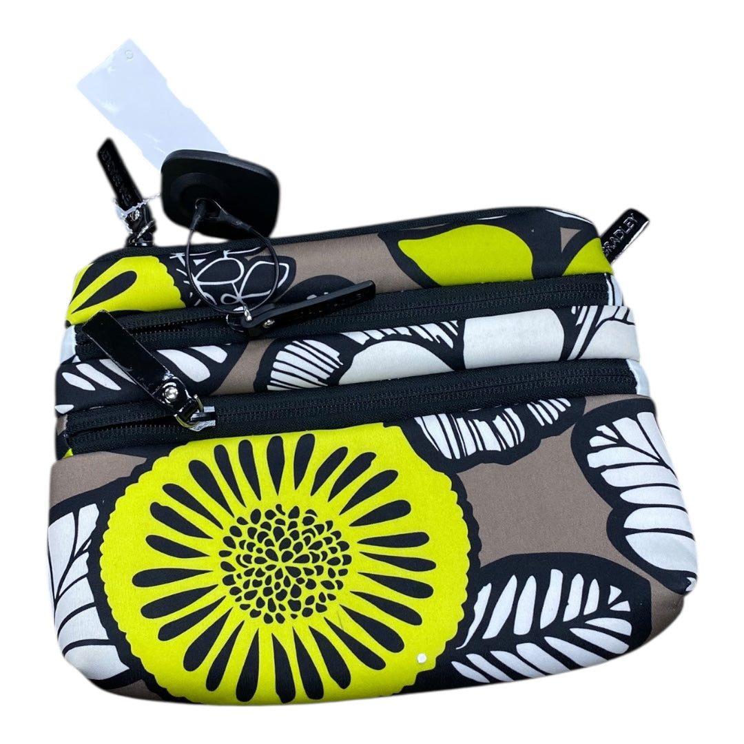 Makeup Bag By Vera Bradley In Grey & Yellow, Size:Medium