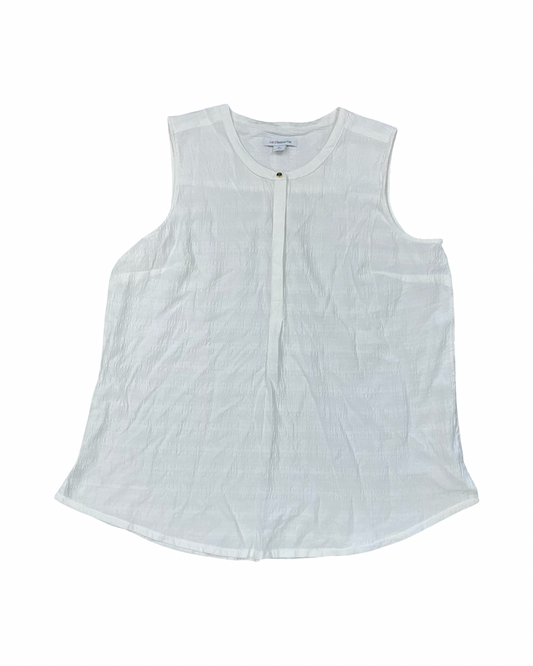 Top Sleeveless By Liz Claiborne In White, Size:Xl