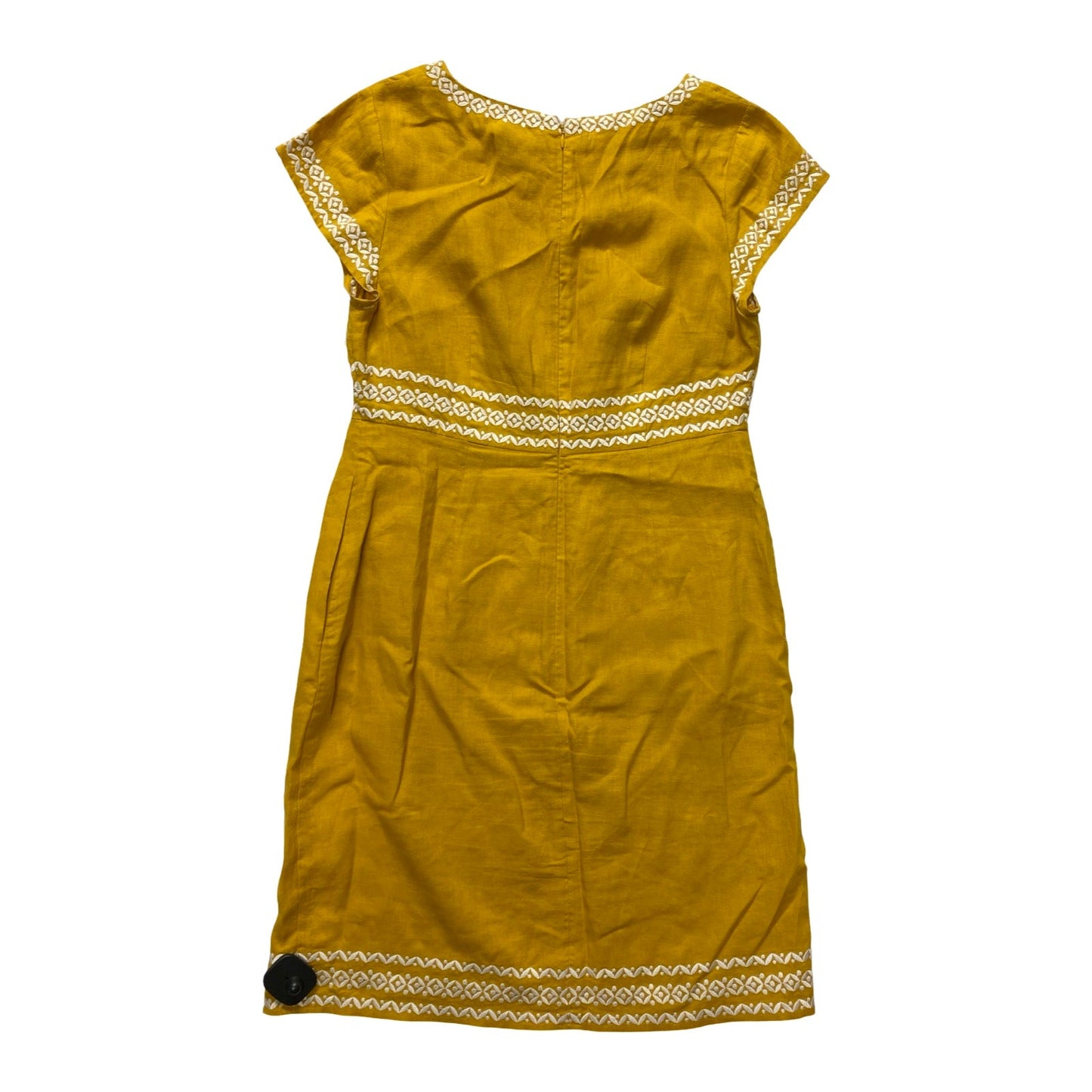 Dress Casual Midi By Boden In White & Yellow, Size:10