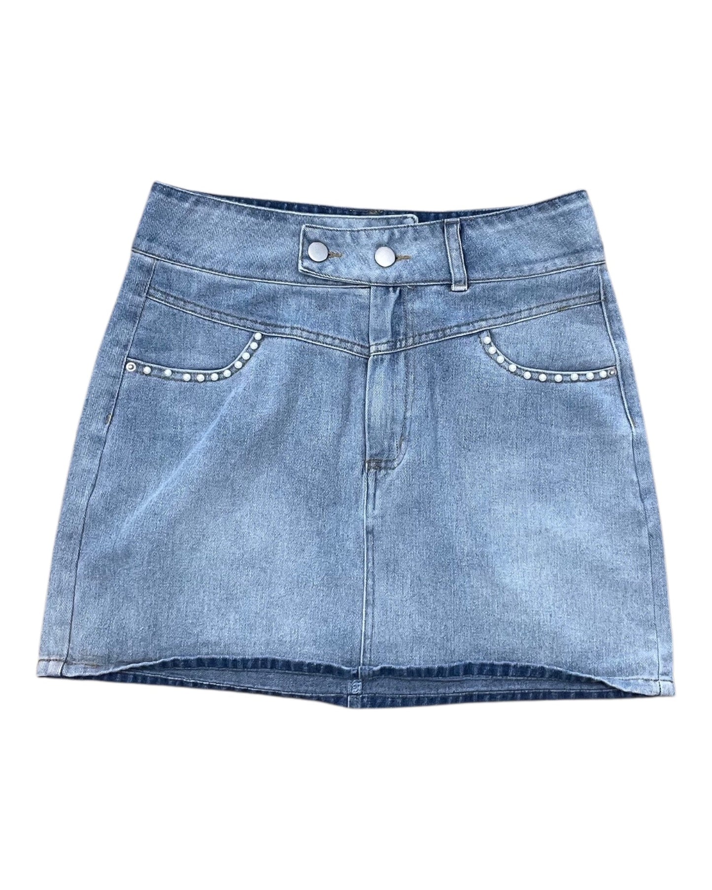 Skirt Mini & Short By Cloud Ten In Blue Denim, Size:M
