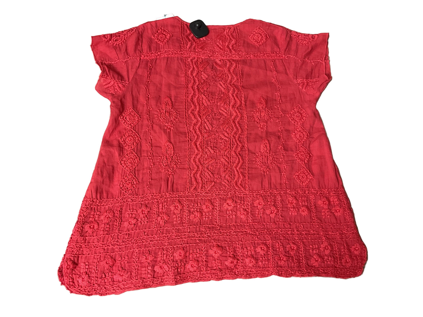 Blouse Short Sleeve By Cmb In Red, Size: Xs