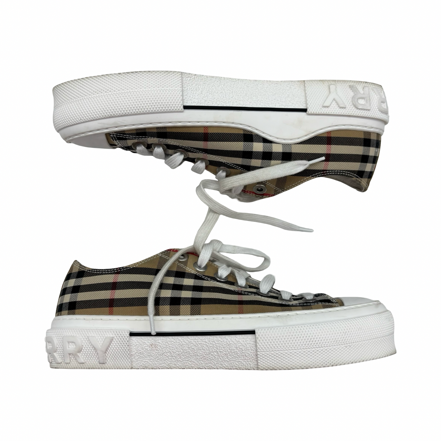 Shoes Luxury Designer By Burberry In Plaid Pattern, Size:9.5