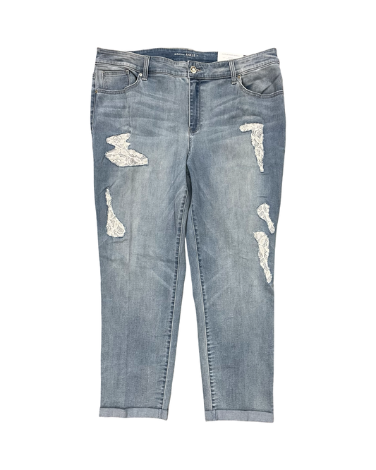 Jeans Cropped By Chicos In Blue Denim, Size:16