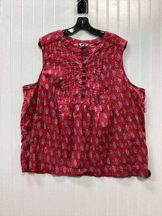 Top Sleeveless By Duluth Trading In Red, Size:1X