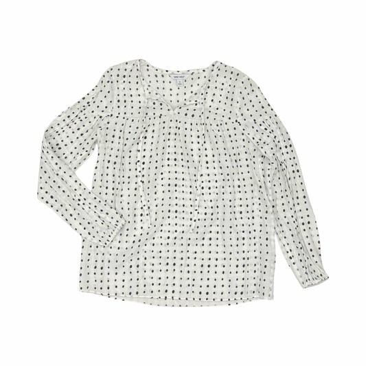 Blouse Ls By Nine West Apparel In Black & White, Size:S