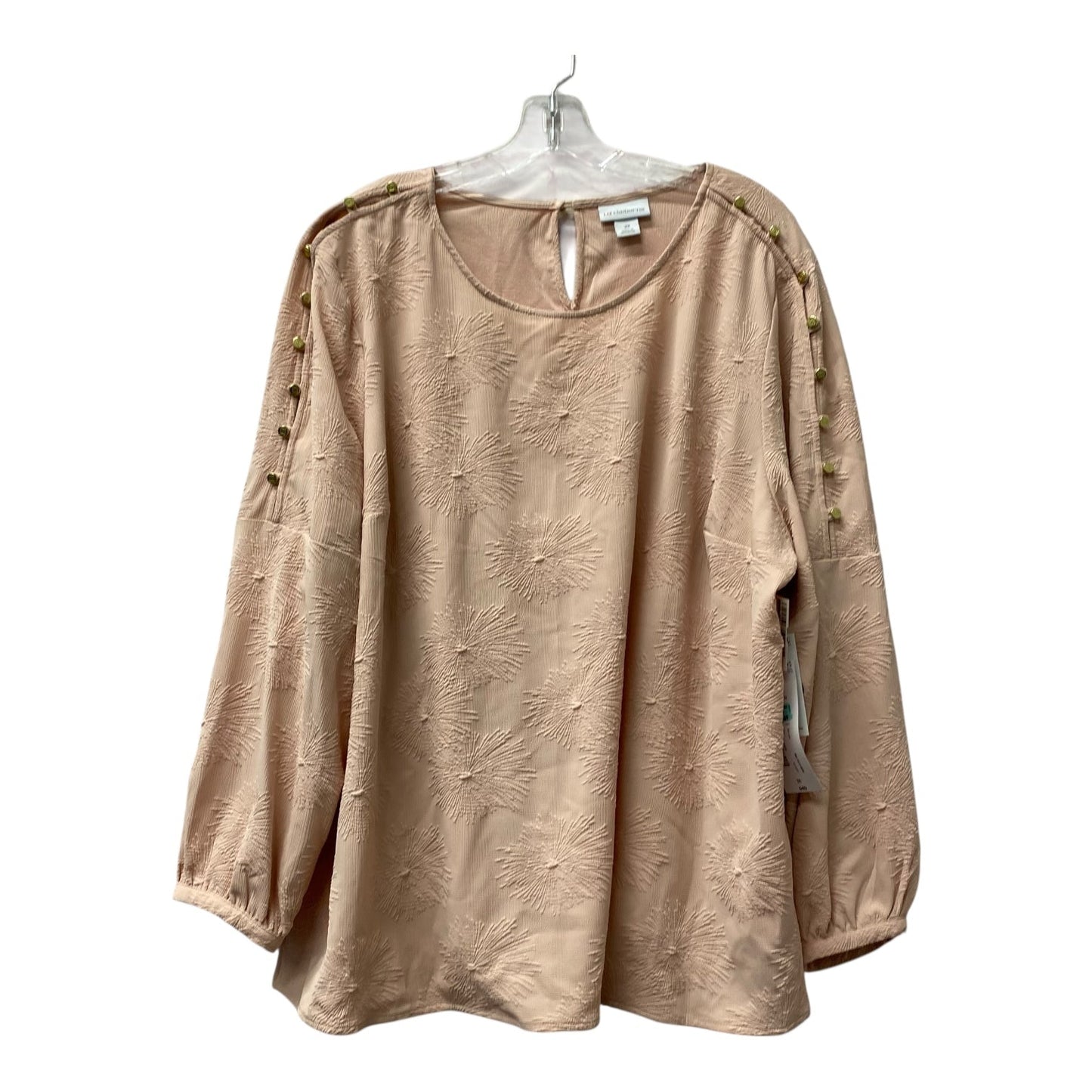 Top Ls By Liz Claiborne In Pink, Size:2X
