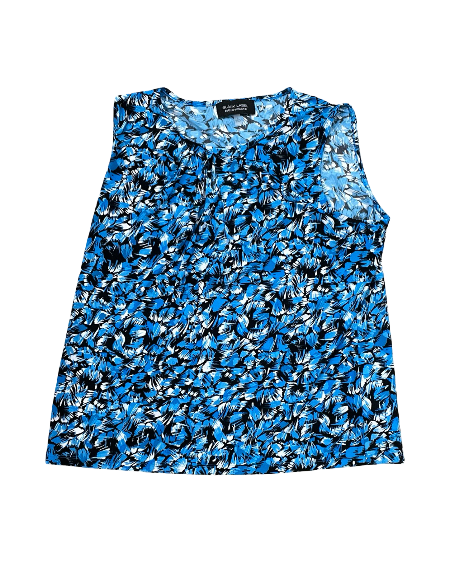 Top Sleeveless By Evan-Picone In Blue, Size:L